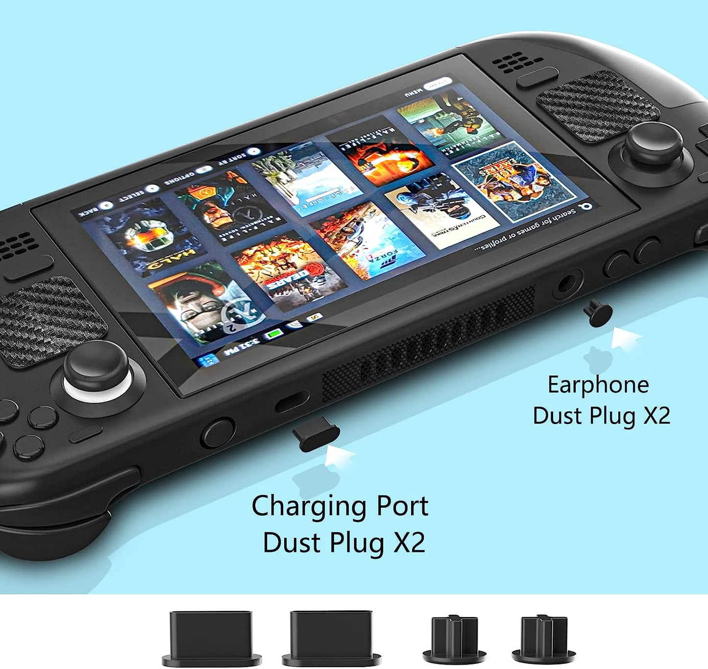 Steam Deck Accessories, Steam Deck Touch Protector, Steam Deck Dust Plug, Steam Deck Silicone Thumb Grip Caps, Vent Dust Filter Cover with Trackpads Skins - 9 in 1  ECHZOVE   