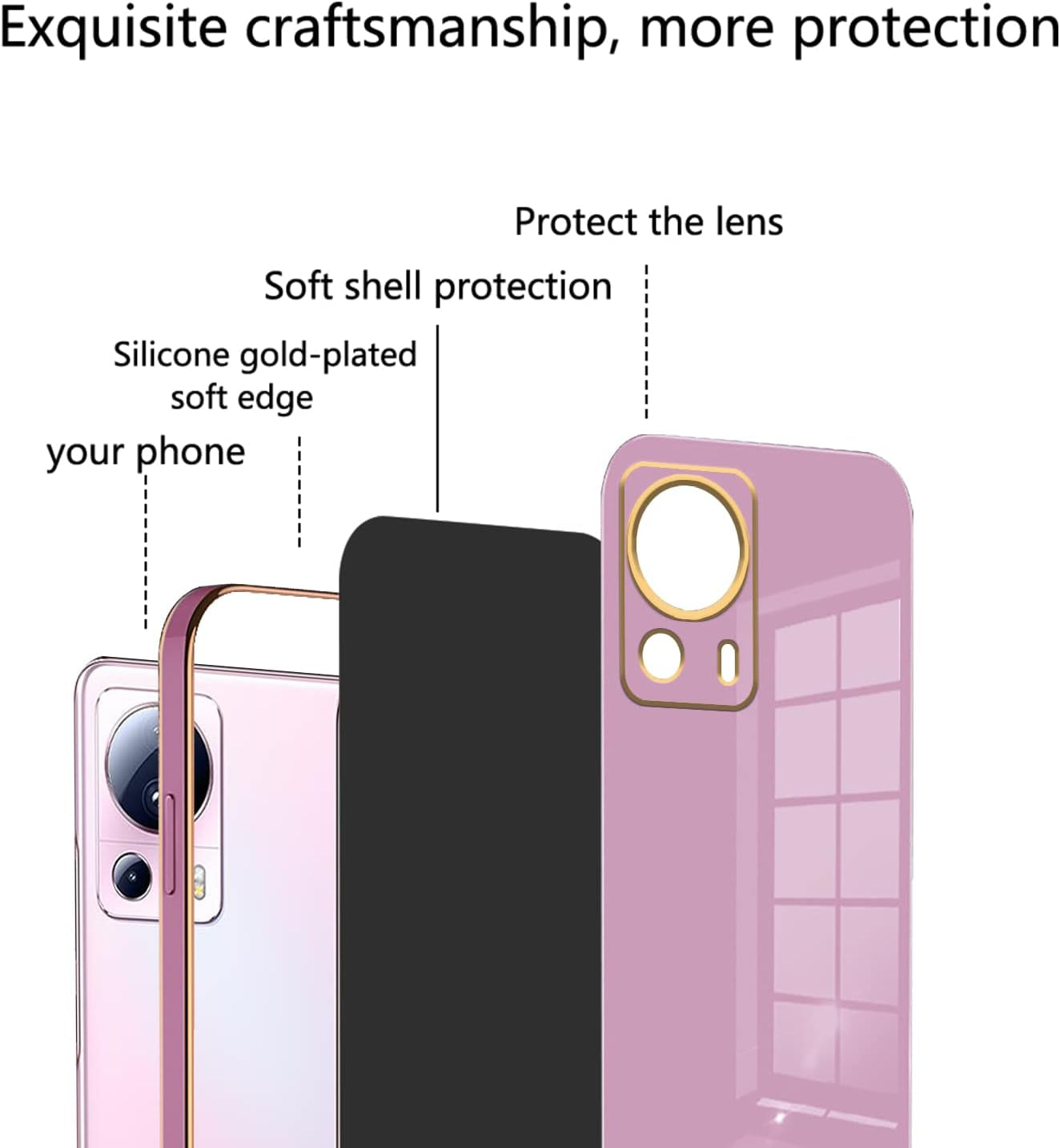 Jancyu Compatible with Xiaomi 13 Lite Case Silicone White, Slim Xiaomi 13 Lite Pro Phone Case Protective Cover Shockproof for Women Girls (Pink)  Jancyu   