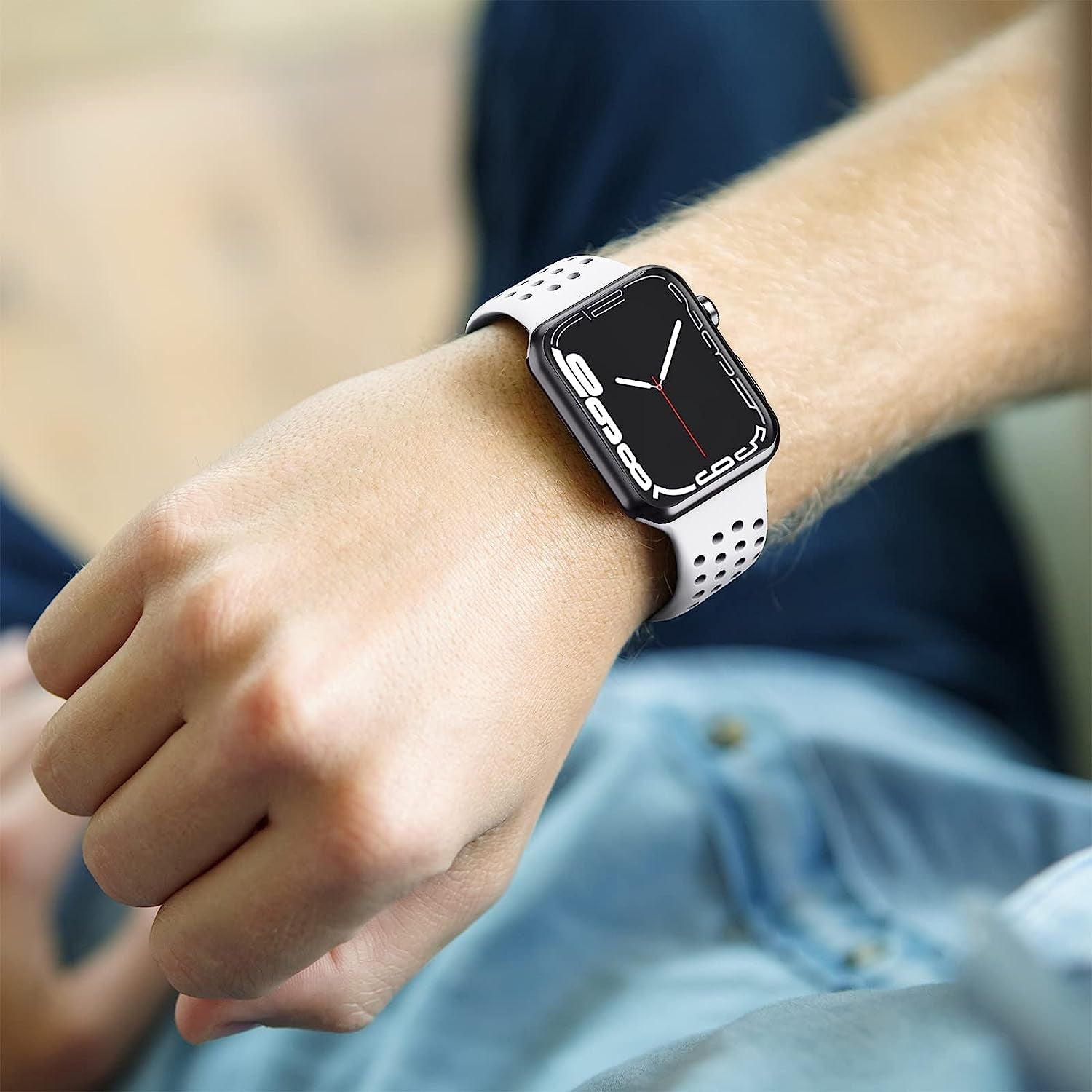 Toutouzhang Sport Bands Compatible with Apple Watch Band 38Mm 40Mm 41Mm 42Mm 44Mm 45Mm 49Mm S/M M/L for Women/Men Waterproof Soft Silicone Replacement Strap Accessories for Iwatch Ultra SE Series 8/7/6/5/4/3/2/1  Toutouzhang   