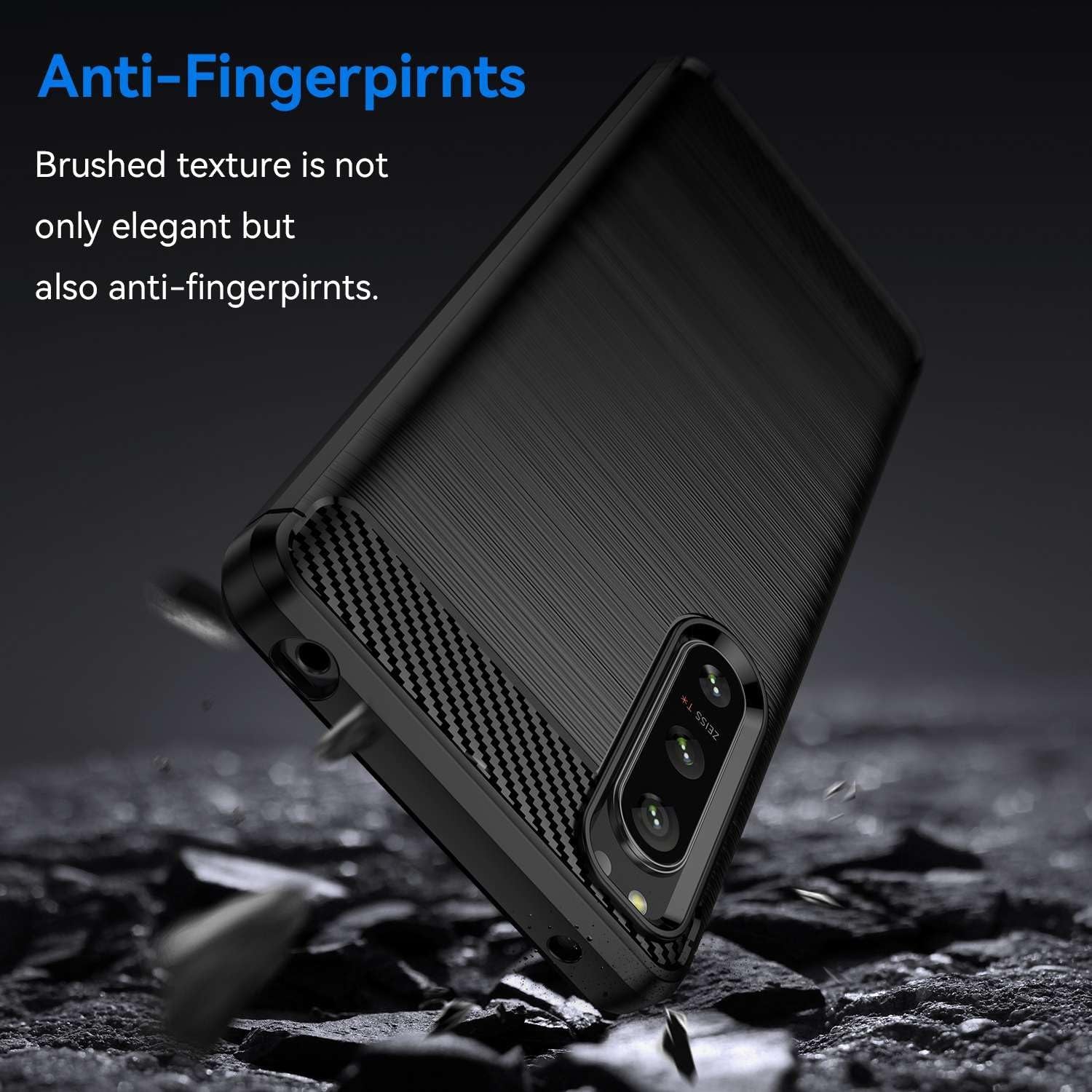 Cell Phone Case for Sony Xperia5-Iv,Refined Carbon Fiber,Anti-Fall,Anti-Fingerprint,Full Protection  IDEWEI   
