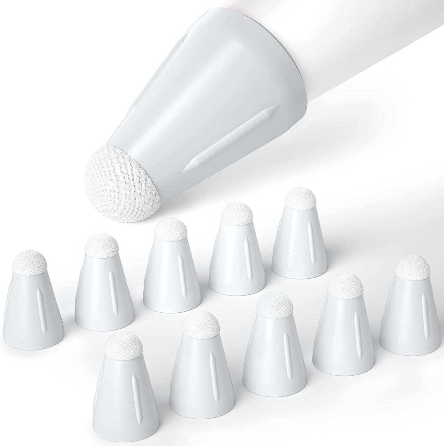 Joosko Compatible with Apple Pencil Tips Cover Case, Silicone Fber Nib Case [10 Pack] , Noiseless Non-Slip Silicone Fiber Nib Cap Case for Apple Pencil 2 Generation /1St Gen. (Lavender Purple)  JOOSKO Milk white  