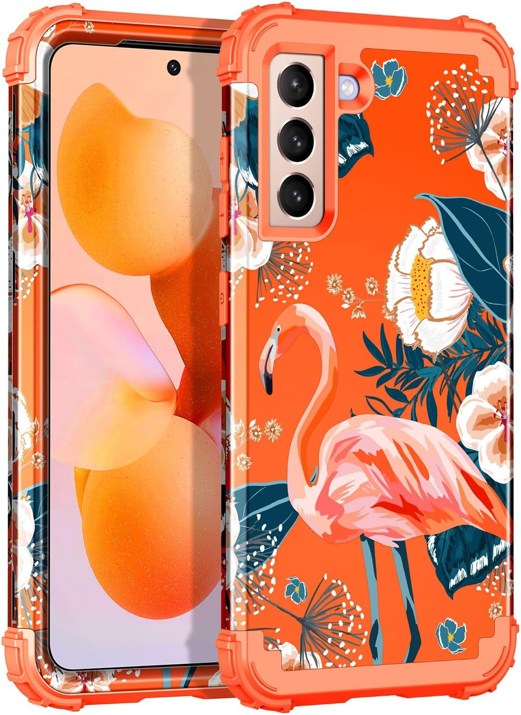 Rancase for Galaxy S21 plus 5G Case,Three Layer Heavy Duty Shockproof Protection Hard Plastic Bumper +Soft Silicone Rubber Protective Case for Samsung Galaxy S21 plus 5G 6.7 Inch,Black  Rancase Flamingo  