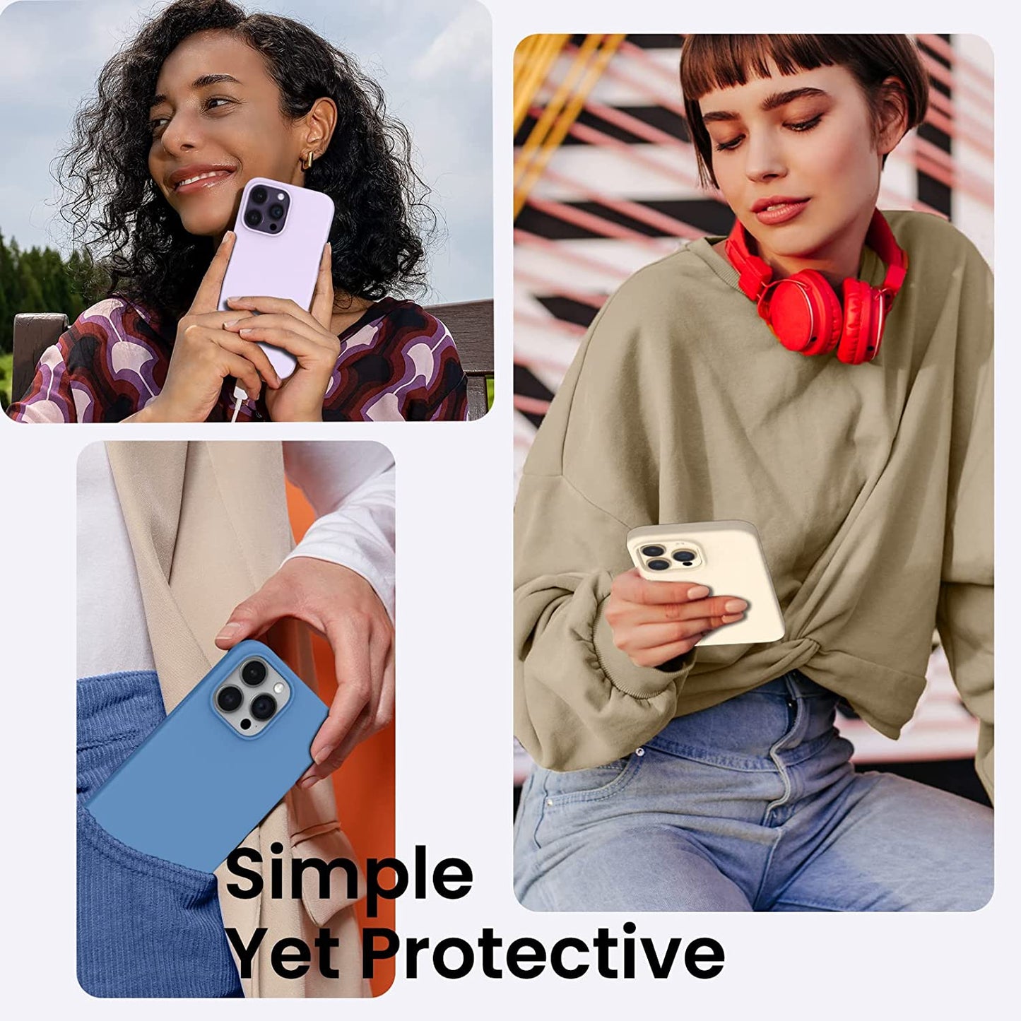 ORNARTO Compatible with Iphone 14 Pro Max Case 6.7, Slim Liquid Silicone 3 Layers Full Covered Soft Gel Rubber Phone Case Protective Cover with Microfiber Lining 6.7 Inch-Baby Yellow  ORNARTO   