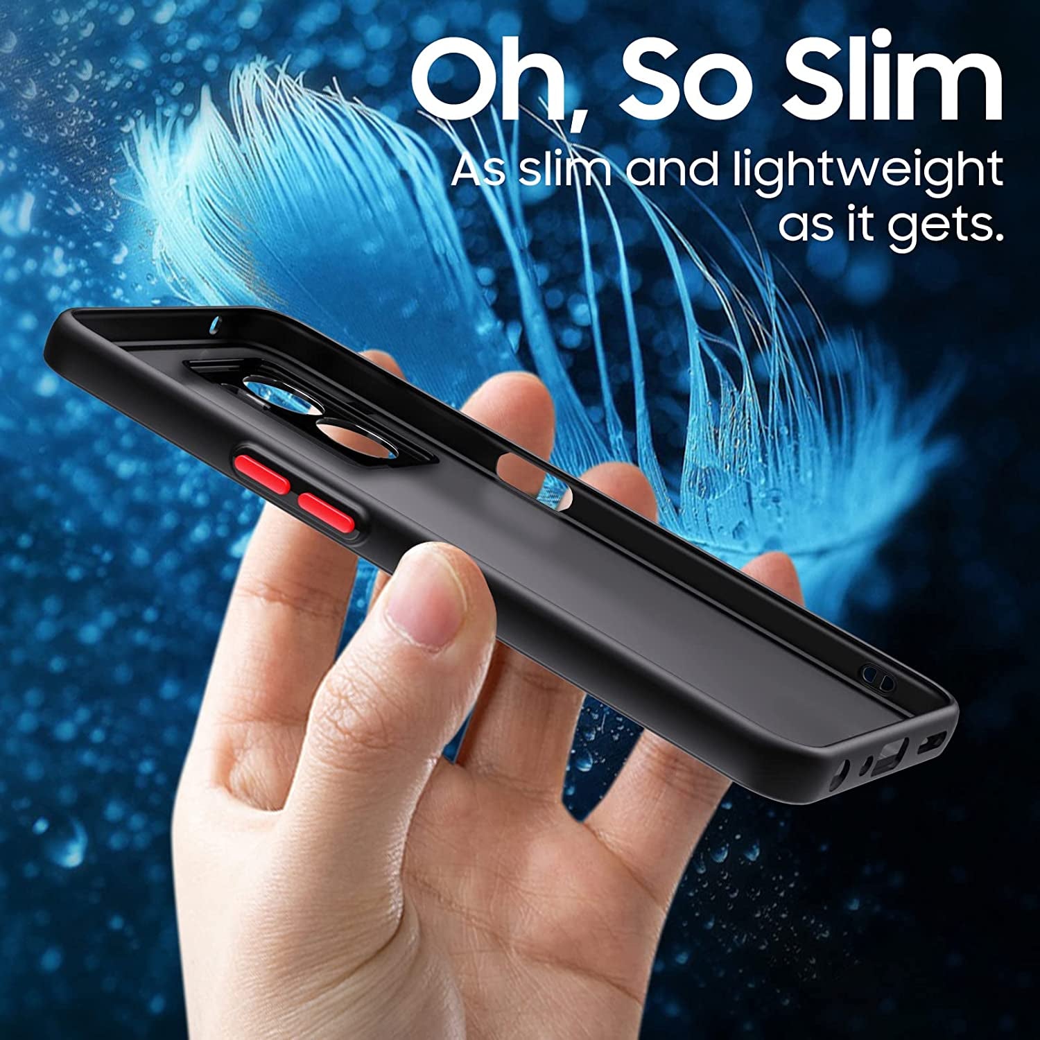 MAKAVO Slim Fit for Oneplus Nord N300 5G Case with Screen Protector [Ultra Thin] [Camera Cover] Full Protection Flexible Bumper Hard Matte PC Back Cover for One plus N300 5G (Black)  MAKAVO   