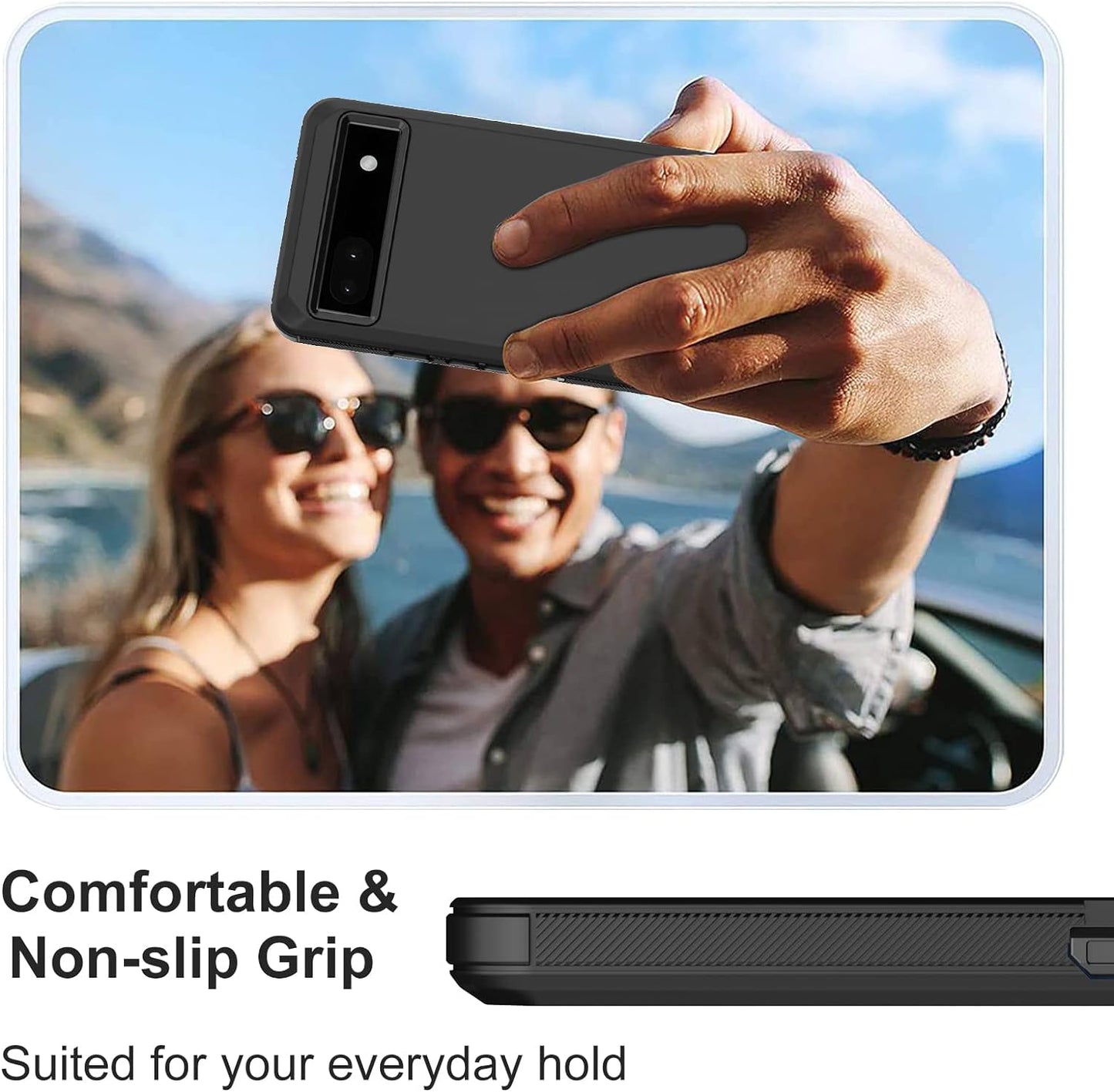 Aimoll-88 for Google Pixel 6A Case, with Built in Screen Protector Heavy Duty Drop Protection, Full Body Rugged Shockproof Dustproof Tough Protective Phone Cover for Google Pixel 6A Black  Aimoll-88   