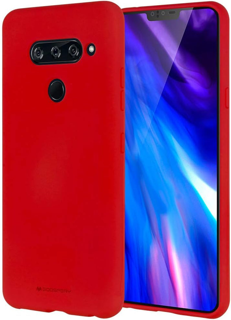 GOOSPERY Soft Feeling Jelly for LG V40 Thinq Case (2018) Silky Slim Bumper Cover (Flamingo) LGV40-SFJEL-PNK  GOOSPERY Red  