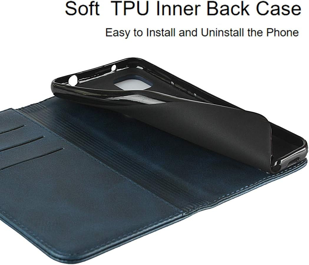 Jaorty Designed for Pixel 4A Wallet Case,Premium PU Leather Flip Folio Case with Card Slot,Stand Holder,Magnetic Closure TPU Case for Google Pixel 4A 4G 5.81 Inch,Navy Blue  Jaorty   