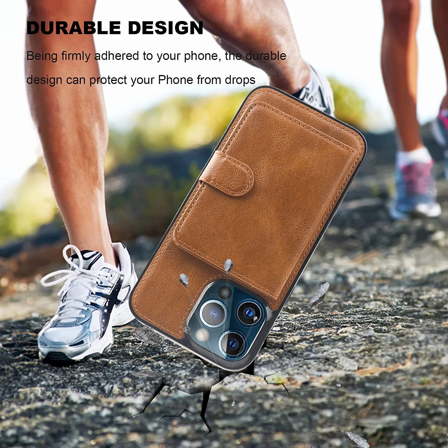 Bocasal Wallet Case for Iphone 13 Pro Max Compatible with Magsafe Magnetic RFID Blocking Detachable Premium PU Leather Flip Case with Card Slots Holder Kickstand Wireless Charging 6.7 Inch (Brown)  Bocasal   