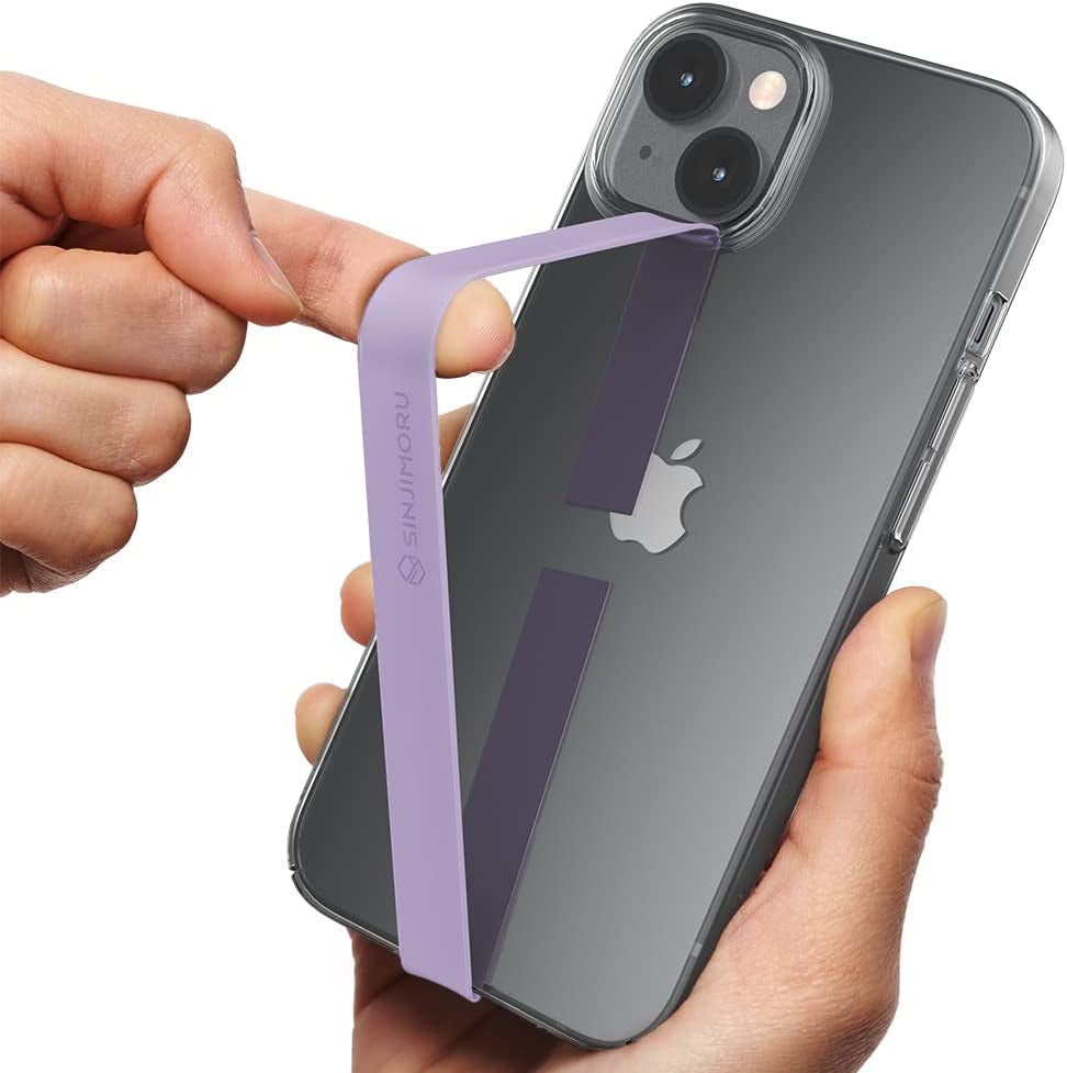 Sinjimoru Silicone Stretching Strap as Phone Grip Holder, Slim Grip Tape for Iphone Case, Secure Phone Strap as Cell Phone Holder. Sinji Loop Black  Sinjimoru Co. Ltd Lavender  