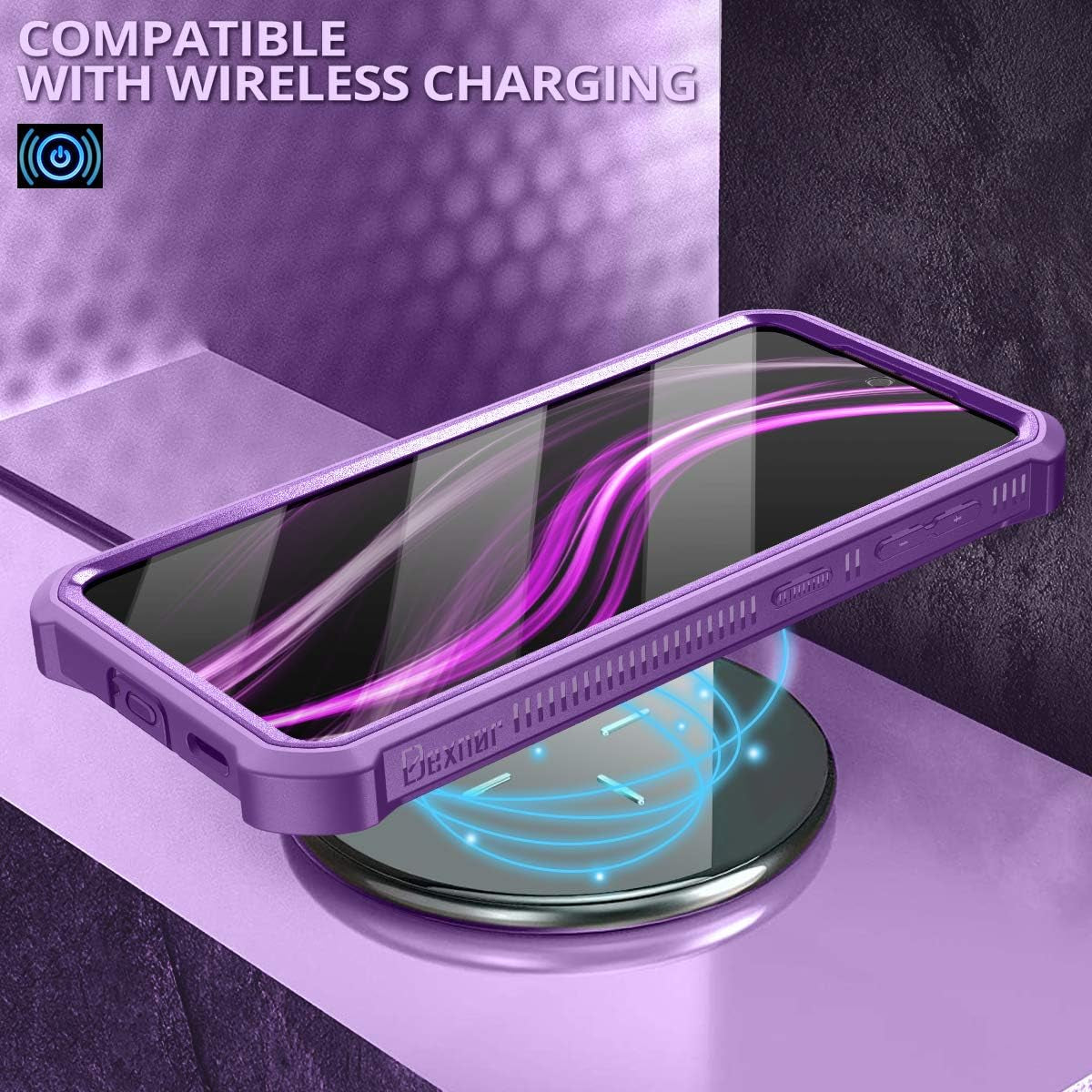 Dexnor for Samsung Galaxy S21+ plus Case, [Built in Screen Protector and Kickstand] Heavy Duty Military Grade Protection Shockproof Protective Cover for Samsung Galaxy S21 plus 5G, 6.7 Inch Purple  Dexnor   