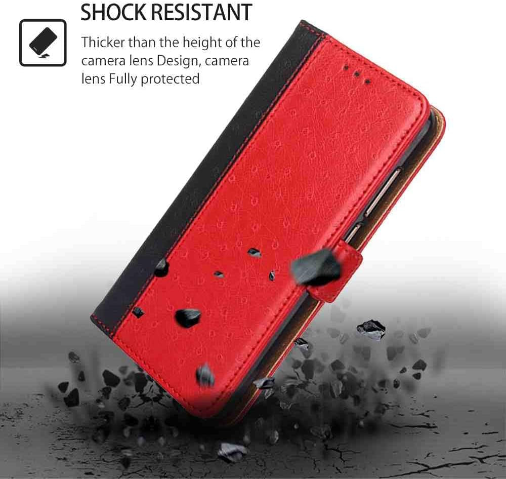 Cyr-Guard Phone Cover Wallet Folio Case for LG V30, Premium PU Leather Slim Fit Cover for LG V30, Good Touch, Red  Cyr-Guard   