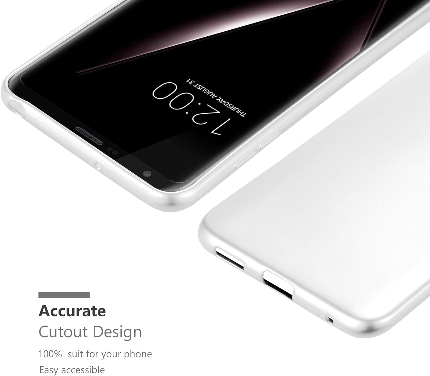 Cadorabo Case Compatible with LG V30 in Metallic Silver - Shockproof and Scratch Resistant TPU Silicone Cover - Ultra Slim Protective Gel Shell Bumper Back Skin  Cadorabo   