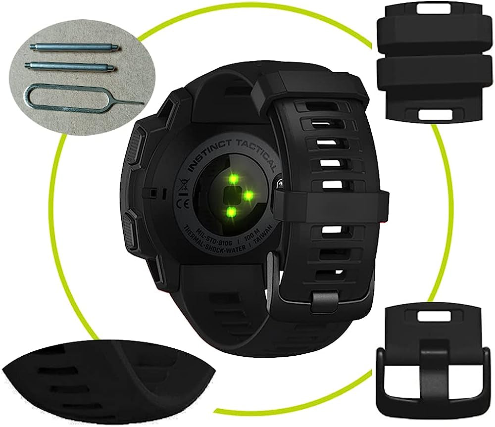 Replacement Band Compatible with Garmin Instinct, Smartwatch Accessory Wrist Soft Silicone Band Strap for Garmin Instinct 2 / Instinct Esports/Solar/Tide/Tactical  Threeeggs   