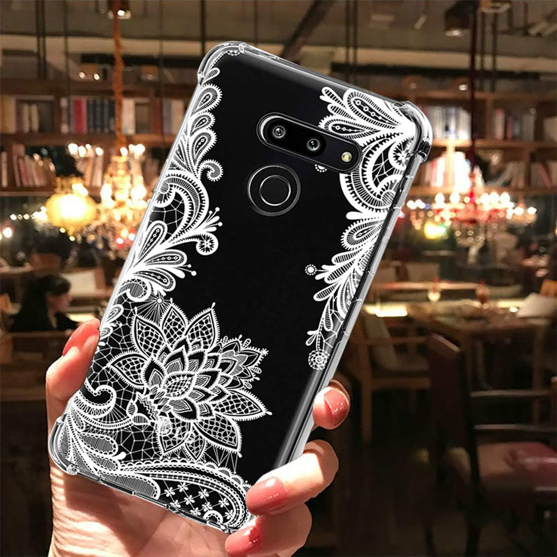 Sidande for LG G8 Thinq Case (2019), Shockproof Clear Floral Soft Flexible TPU Slim Protective Phone Case Cover for LG G8 Thinq (2019) (Mandala)  Sidande   