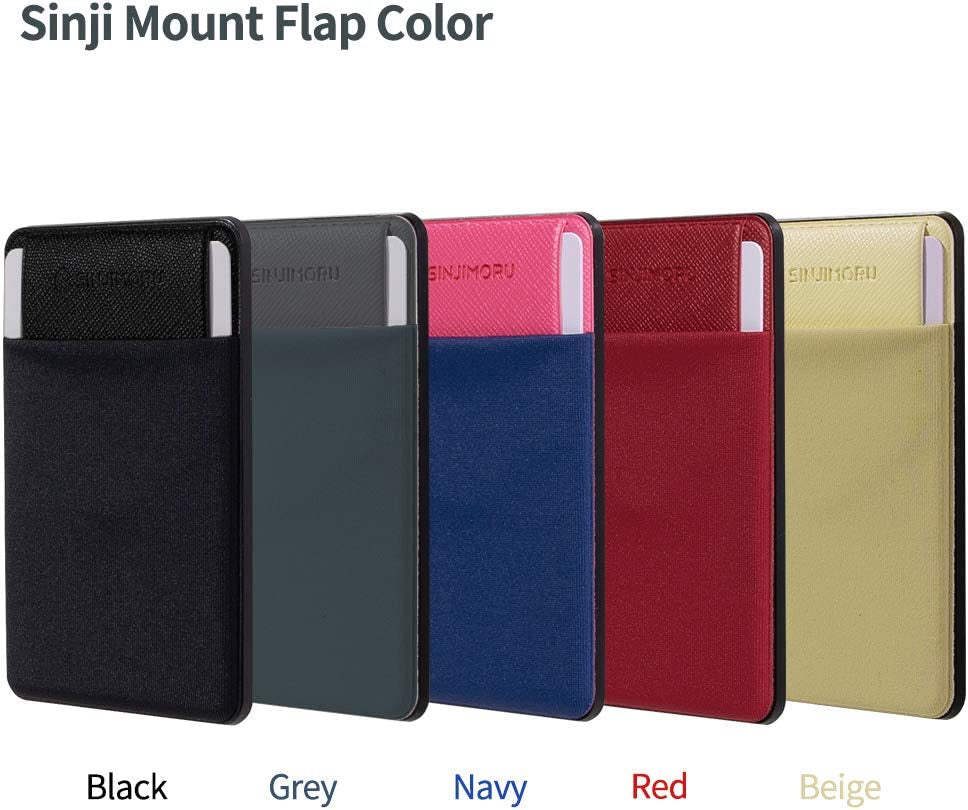 Sinjimoru Removable Cell Phone Wallet with Flap, Wireless Charging Compatible Cell Phone Card Holder for Back of Phone. Sinji Mount Flap Black  Sinjimoru Co.Ltd   
