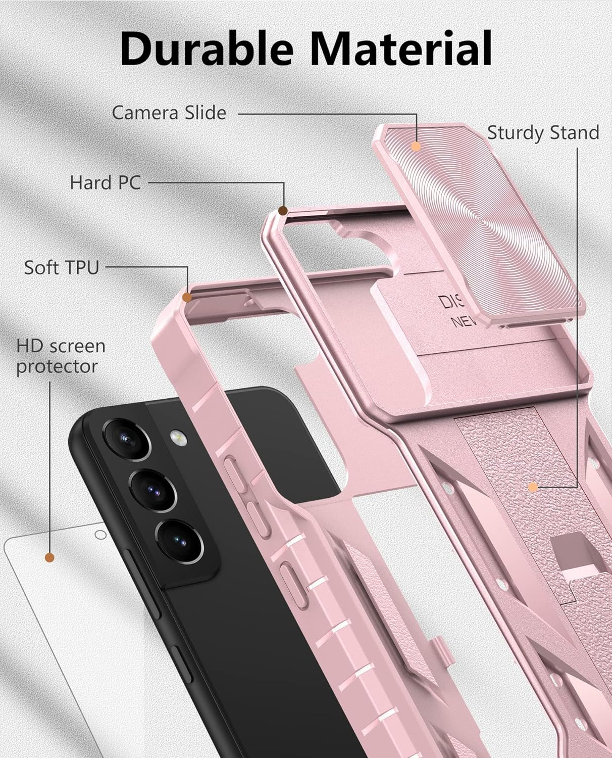 WTYOO for Samsung Galaxy S22-Plus Case: Military Grade Drop Proof Protective Rugged TPU Matte Shell | Shockproof Durable Protection Tough Cell Phone Cover with Built-In Kickstand  WTYOO   
