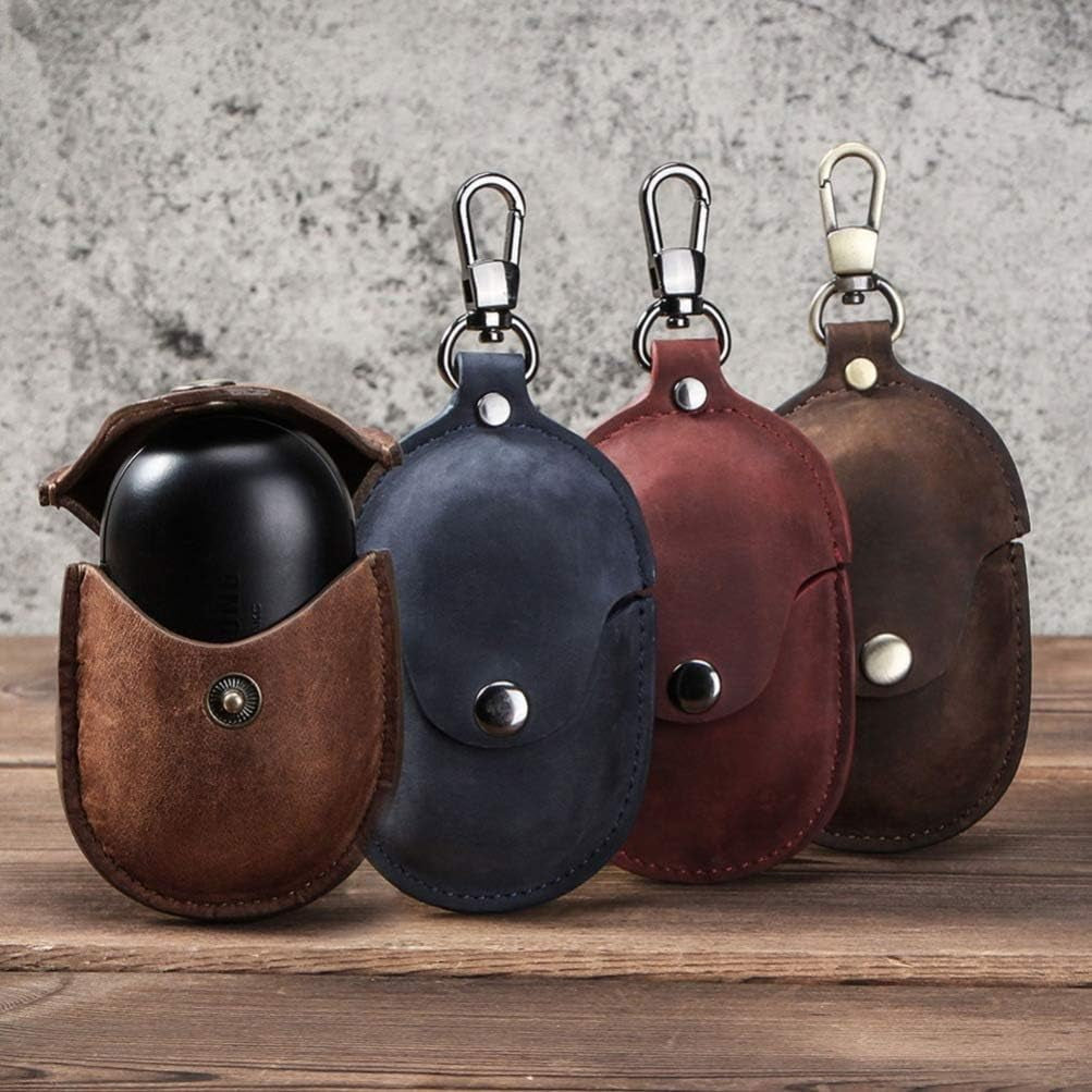 Compatible for Samsung Galaxy Buds Case Leather Shockproof Protective Earbuds Case with Stainless Keychain - Coffee  UKCOCO   