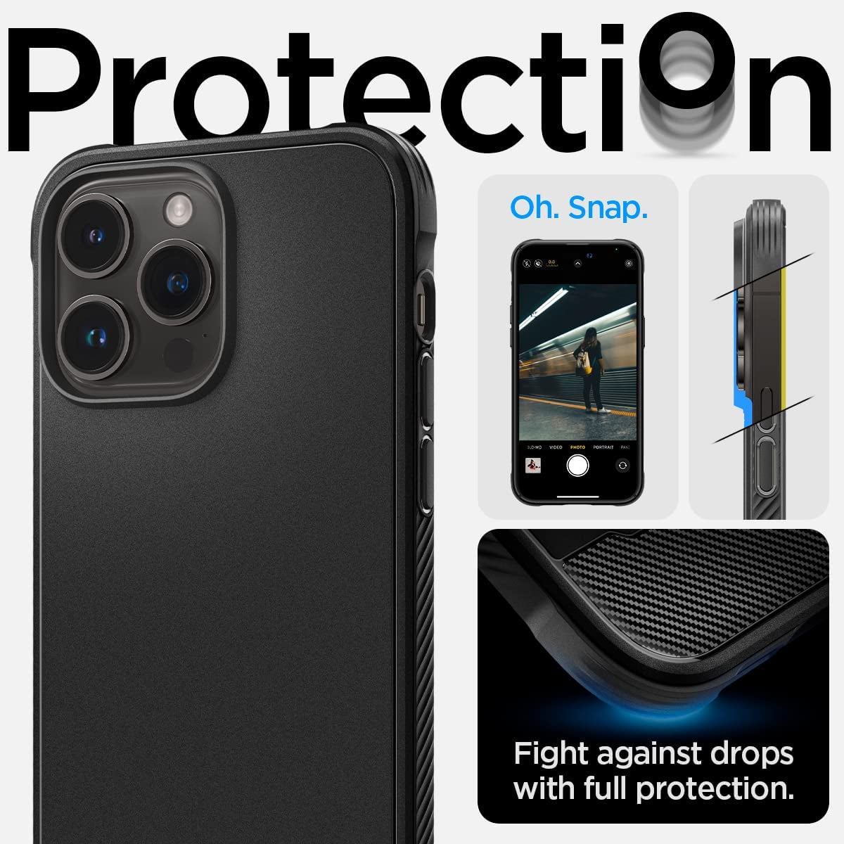 Spigen Rugged Armor (Magfit) Compatible with Magsafe Designed for Iphone 14 Pro and Rugged Armor Magnetic Wallet Card Holder Designed for Magsafe Compatible with Iphone 14 Pro  Spigen   