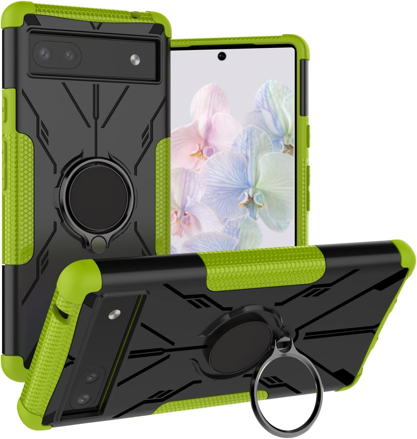 Military Case for Google Pixel 6A 5G 2022 Tough Rugged Dual Layer Case Hybrid Cover with 360°Ring Holder Kickstand for Google Pixel 6A 5G 2022  XBS-Better   