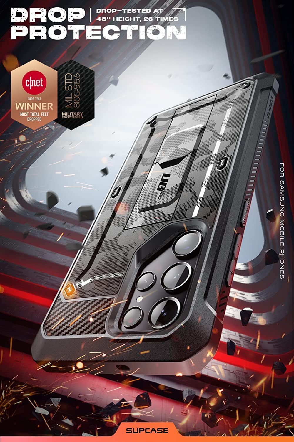 SUPCASE Unicorn Beetle Pro Series Case for Samsung Galaxy S22 Ultra 5G (2022 Release), Full-Body Dual Layer Rugged Belt-Clip & Kickstand Case without Built-In Screen Protector (Camogray)  SUPCASE   