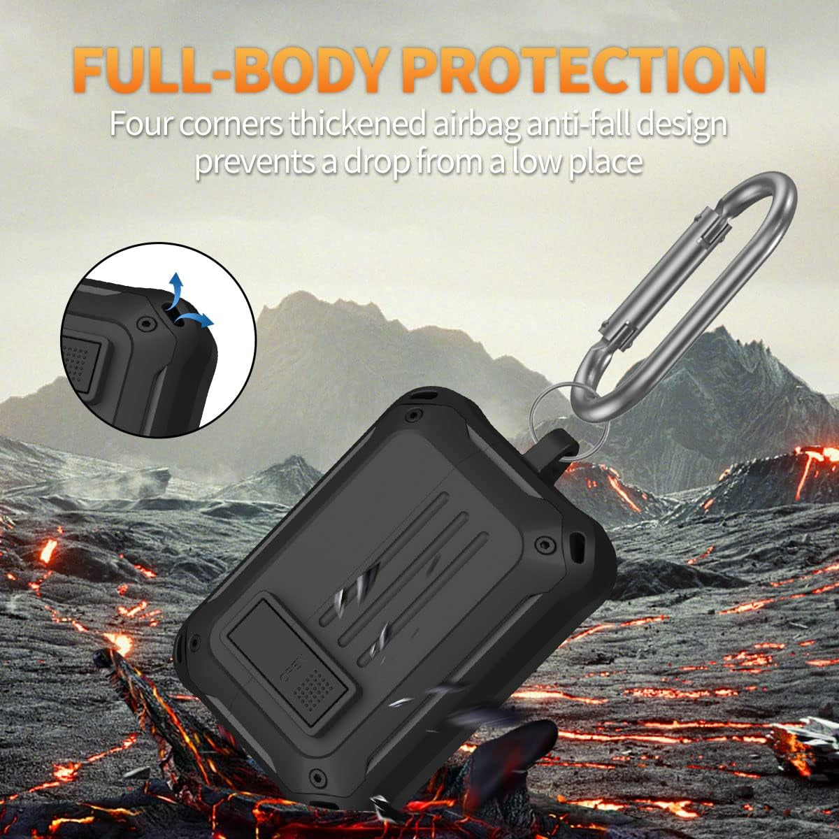 AIBEAMER Case for Sony WF-1000XM4 (2021), Secure Lock Cases Compatible with XM4 Protective Cover with Carabiner (Black)  AIBEAMER   