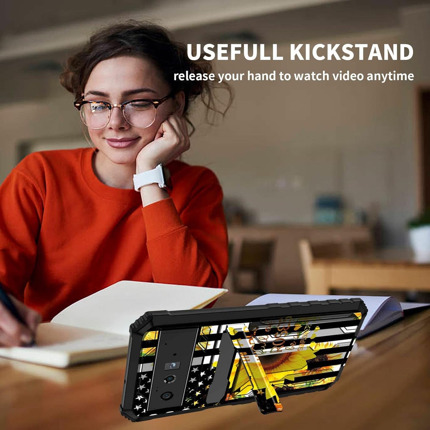 BEOTIWAD Wallet Case for Google Pixel 6 Pro,Dual Layer Heavy Duty Shockproof Holder Case with Detachable Card Slot and Kickstand Hide Cash and Credit Cards for Pixel 6 Pro,Sunflower Flags  BEOTIWAD   