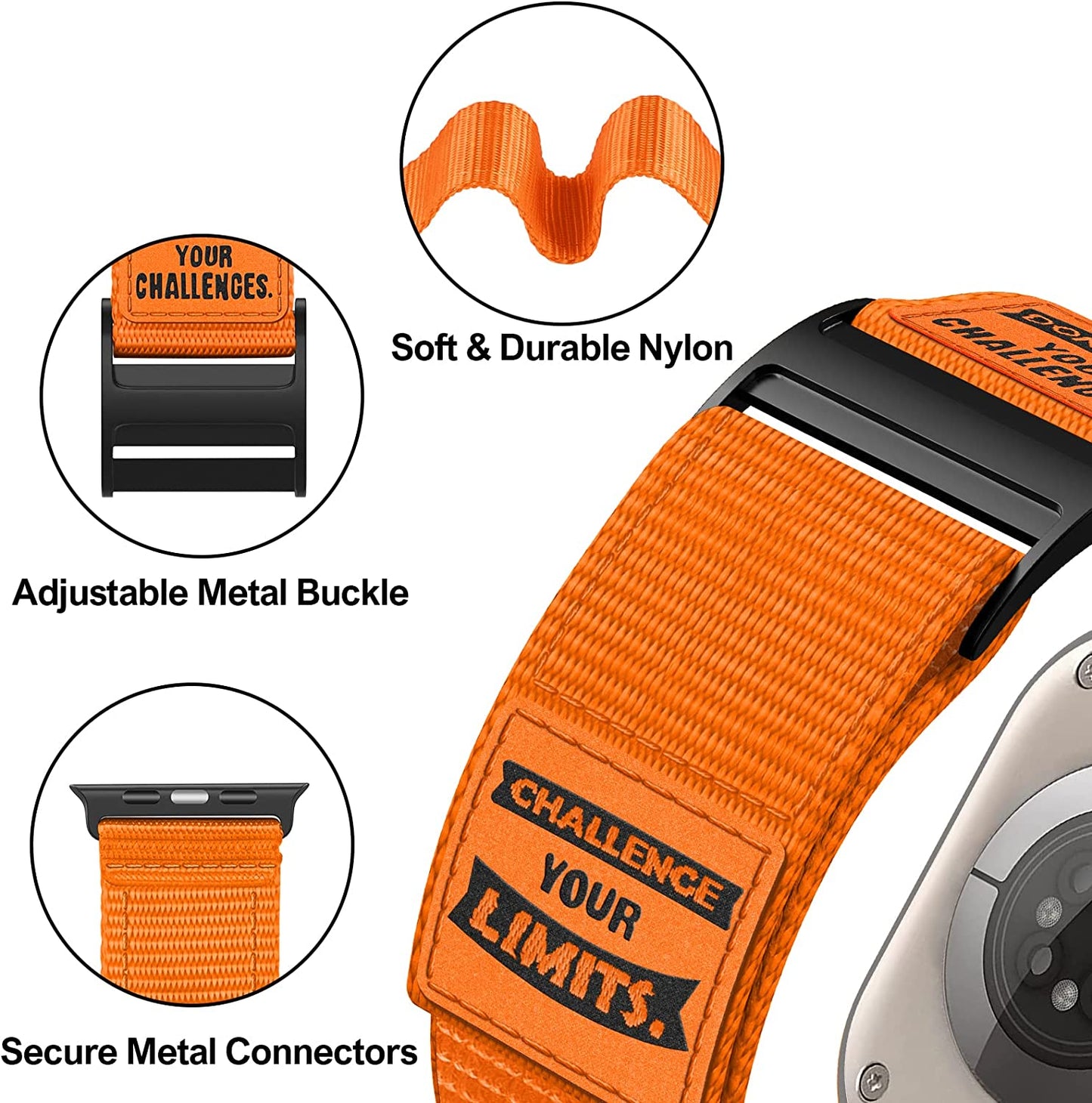 Rugged Nylon Band Compatible with Apple Watch Ultra Band 49Mm 45Mm 44Mm 42Mm,Soft Sport Loop Adjustable Wristbands Replacement Strap for Apple Watch Band Iwatch Ultra Series 8/7/SE/6/5/4/3/2/1  Hehighti   