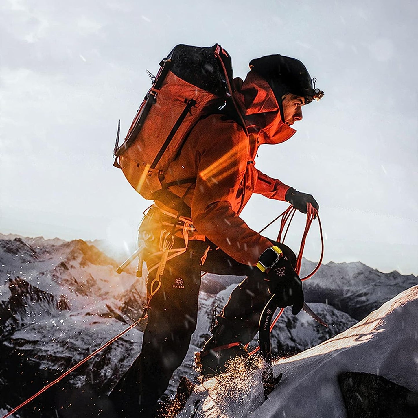 VNCAS Compatible with Apple Watch Ultra Band 49Mm 45Mm 44Mm 42Mm 38Mm 40Mm 41Mm Men Women, Rugged Alpine Loop Nylon Sport Bands with Titanium G-Hook Braided Stap for Iwatch Series SE 8 7 6 5 4 3 2 1  VNCAS   