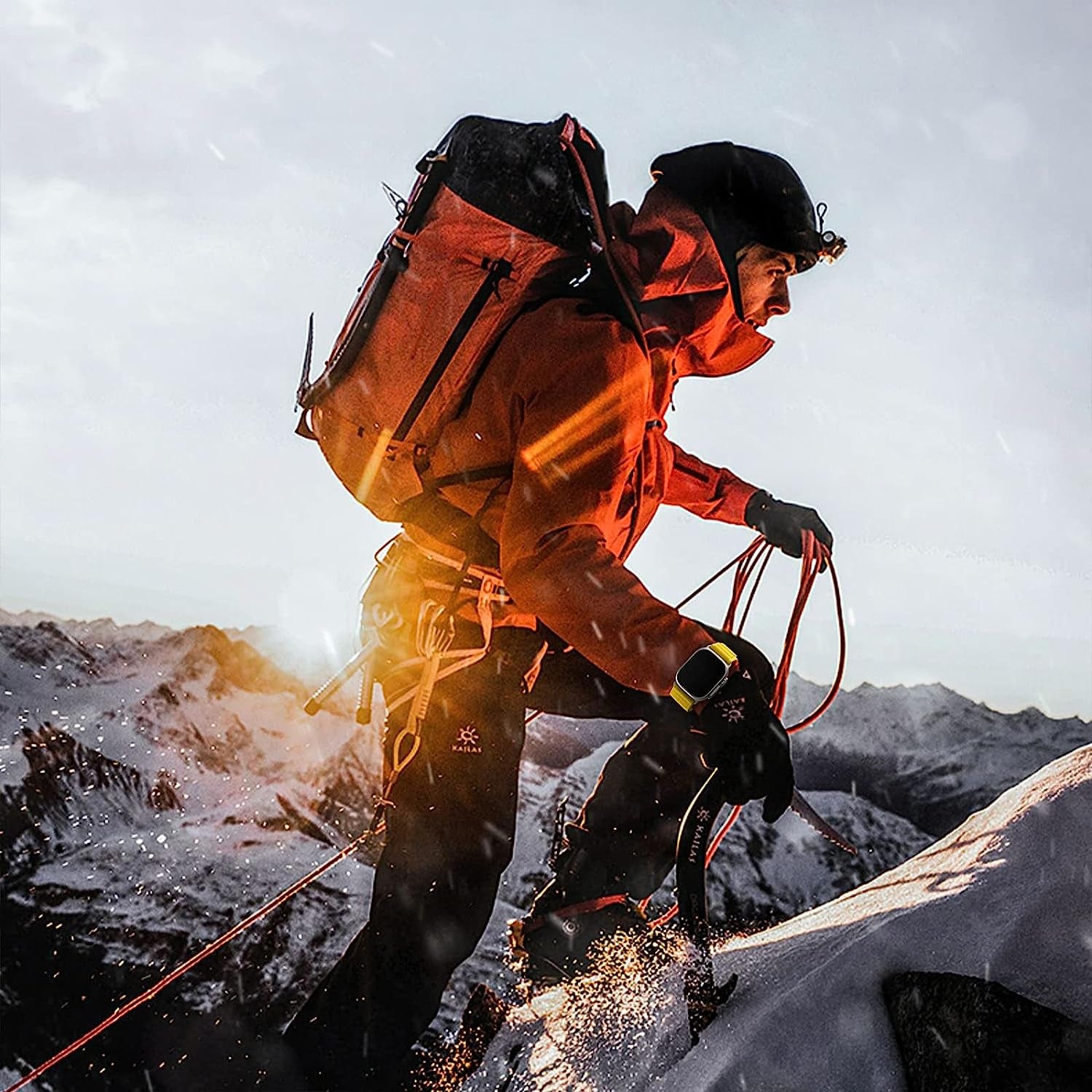 VNCAS Compatible with Apple Watch Ultra Band 49Mm 45Mm 44Mm 42Mm 38Mm 40Mm 41Mm Men Women, Rugged Alpine Loop Nylon Sport Bands with Titanium G-Hook Braided Stap for Iwatch Series SE 8 7 6 5 4 3 2 1  VNCAS   