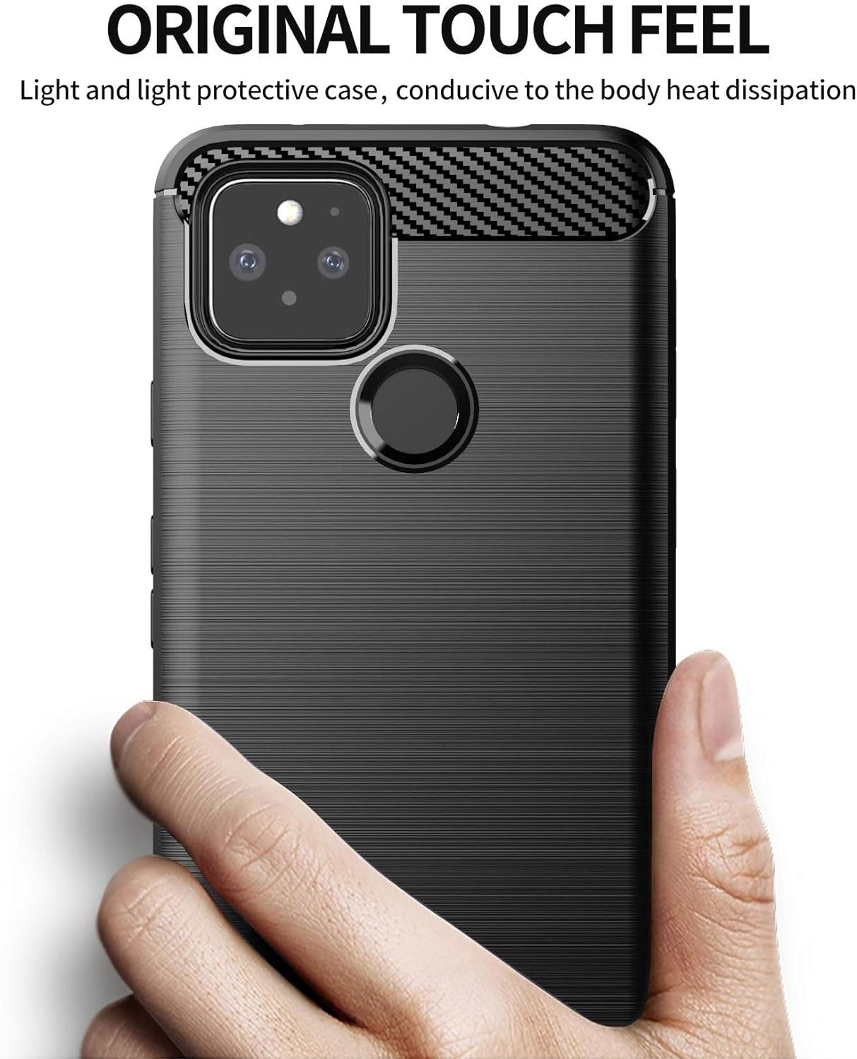 Vultic [Carbon Fiber Case for Google Pixel 4A (5G)(6.2"), Durable [Shock Absorption] Slim TPU Matte Lightweight Bumper Cover (Grey)  Vultic   