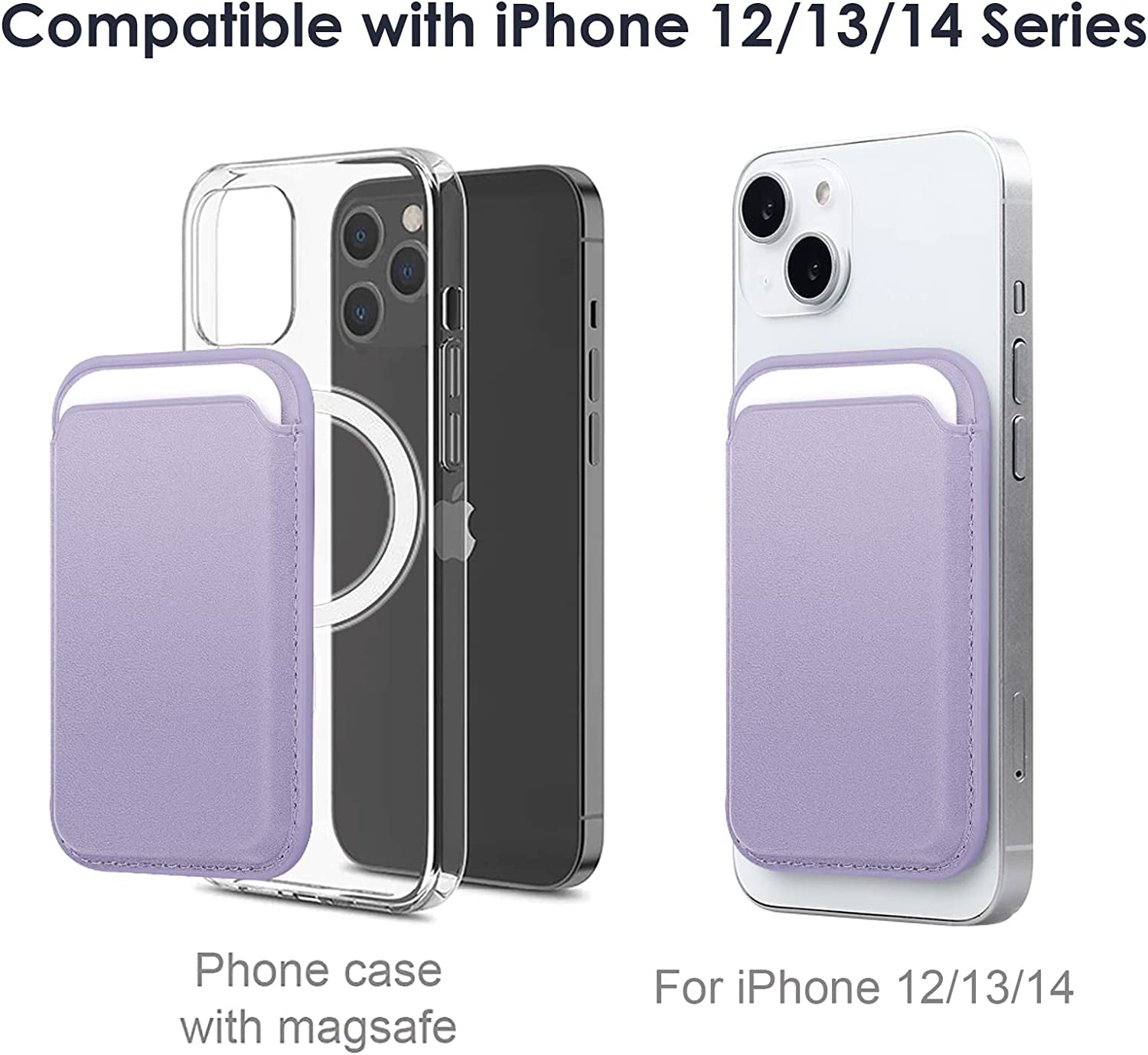 WALLFID Magsafe Wallet Leather Compatible with Iphone 12/13/14 Mini/Plus/Pro/Max,Rfid Card Holder with Magsafe Magnet (Purple)  WALLFID   