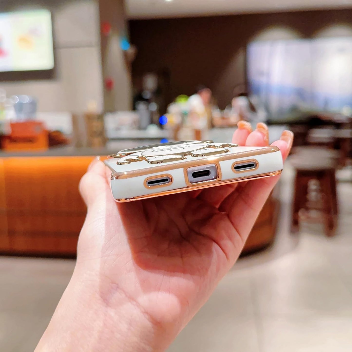 Phylla Phone Case for Google Pixel 7A 6.1” 5G,Luxury Plating Astronaut Stand Holder Phone Case with Cute Love Heart Side Small Pattern Soft Silicone Shockproof Kickstand Cover Bumper (White)  phylla   