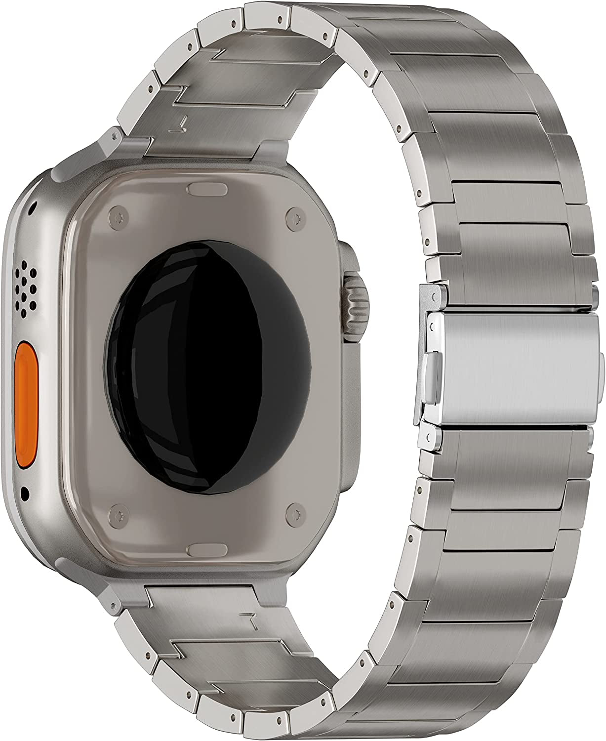 LDFAS Compatible for Apple Watch Ultra Band 49Mm Titanium Metal Solid Link Bracelet Bands Replacement for Iwatch Strap Compatible for Apple Watch Series 8/7 45Mm 44Mm Band, Silver Gray  LDFAS   