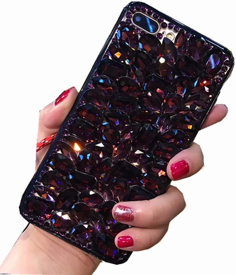 HTC Bolt Case, HTC 10 EVO Full Crystal Diamond Case, 3D Handmade Finger Buckle Luxury Fur Ball Sparkle Crystal Rhinestone Diamond Glitter Bling TPU Case for HTC Bolt (Angel/Red)  YuXia Full / Black  