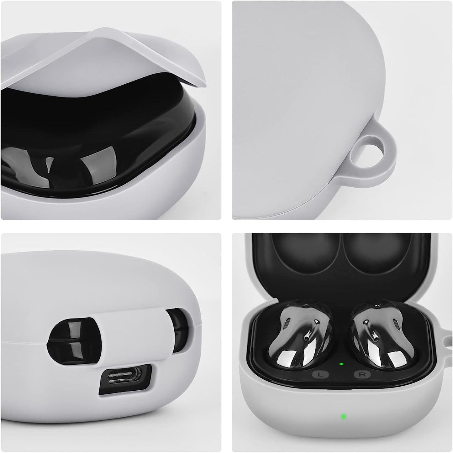 AIRSPO Silicone Case Compatible with Samsung Galaxy Buds 2 Pro/Galaxy Buds 2/ Galaxy Buds Pro/Galaxy Buds Live Case （Grey）  AIRSPO   