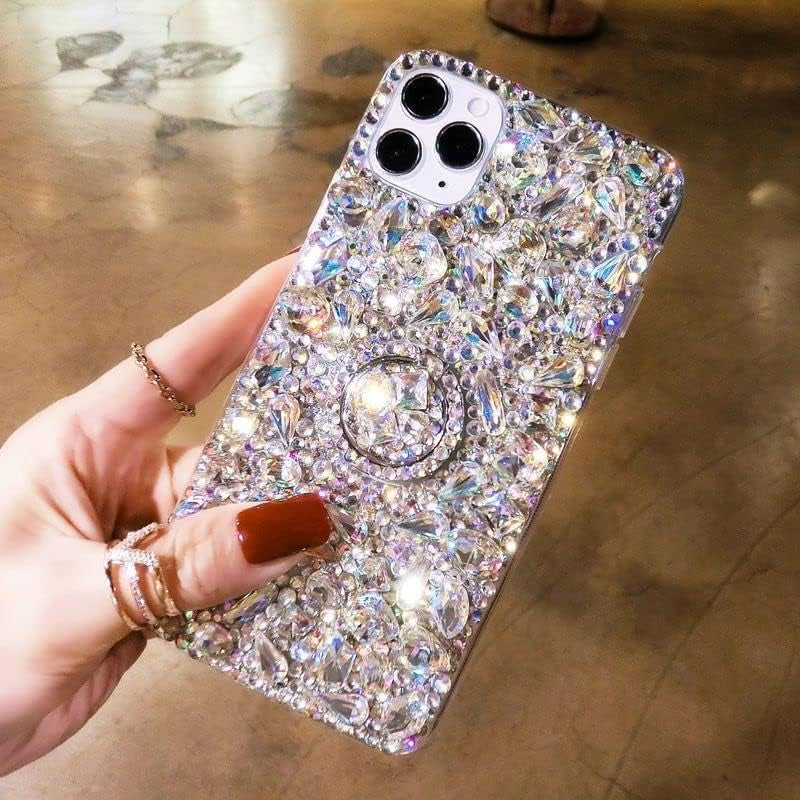 Redecarie for Samsung Galaxy A53 5G Crystal Rhinestone Case,Luxury Bling Glitter Diamond with Ring Holder Kickstand Shiny Gemstone Women Girls Kids Sparkle Protective Phone Case Cover  redecarie   