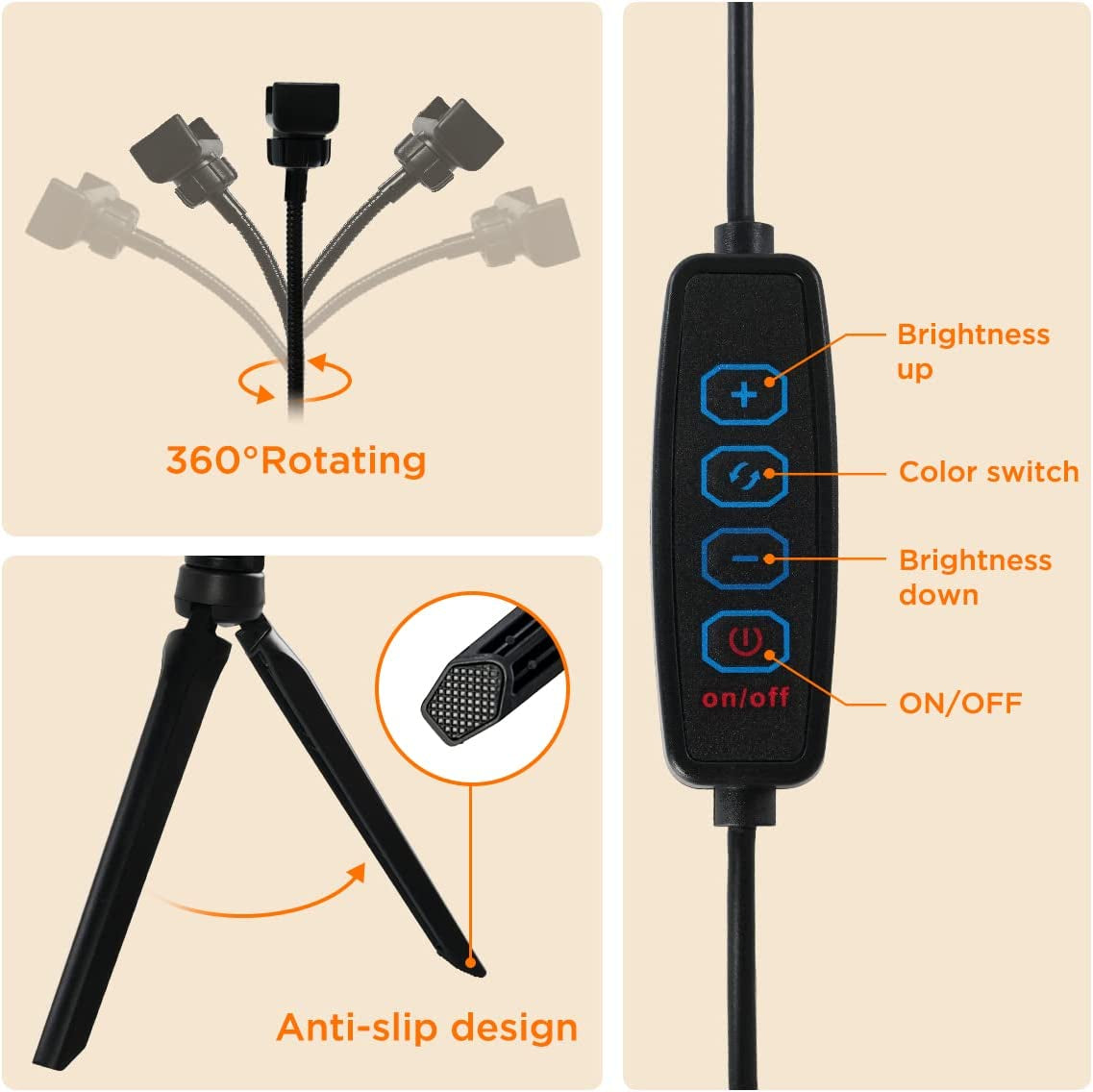 10" Selfie Ring Light LED Dimmable Circle Lights with Tripod & Phone Stand for Photography Youtube Video Recording Vlogs  Maraawa   