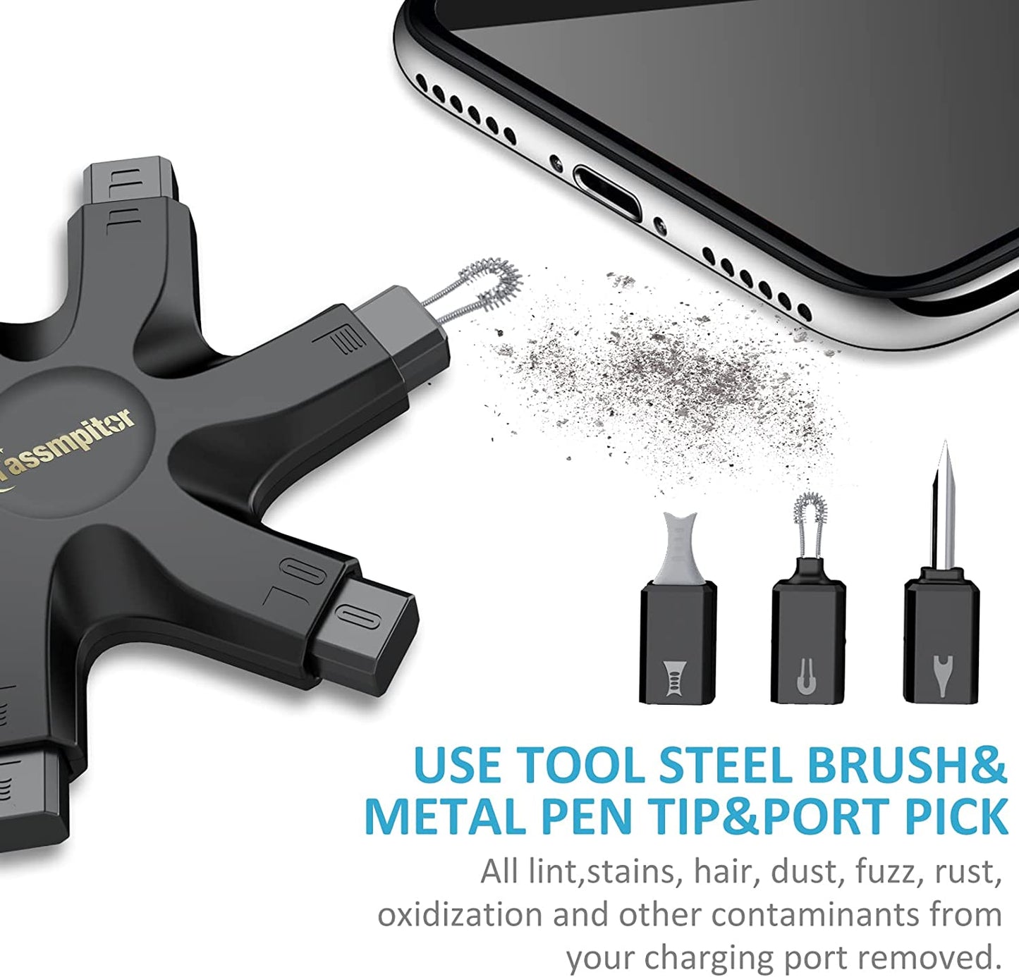 Iphone Cleaning Kit Port Cleaner Repair & Restore Tool for Ipad Pro Watch Cell Phone Charging Port, Lightning Charger Cables Speaker Airpod Cleaning Putty Dust for All Devices - Snowflake Multitool  Tassmpitor   
