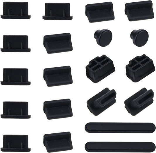 20Pcs/Pack Universal anti Dust Plug Cover Protector Kit for Laptop Ports,Usb Type-C Plug X6, Headphone Port Plug X2,Hdmi Plug X2,Rj45 Plug X2,Usb X6,Sd Port anti Dust Plug X2[Not for Macbook Laptop]  CASEDAO   