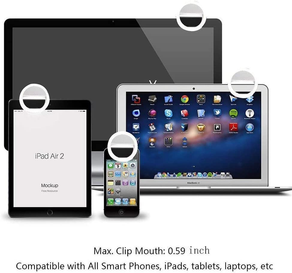 XINBAOHONG Selfie Ring Light Rechargeable Portable Clip-On Selfie Fill Light with 36 LED for Smart Phone Photography, Camera Video, Girl Makes up Black …  XINBAOHONG   