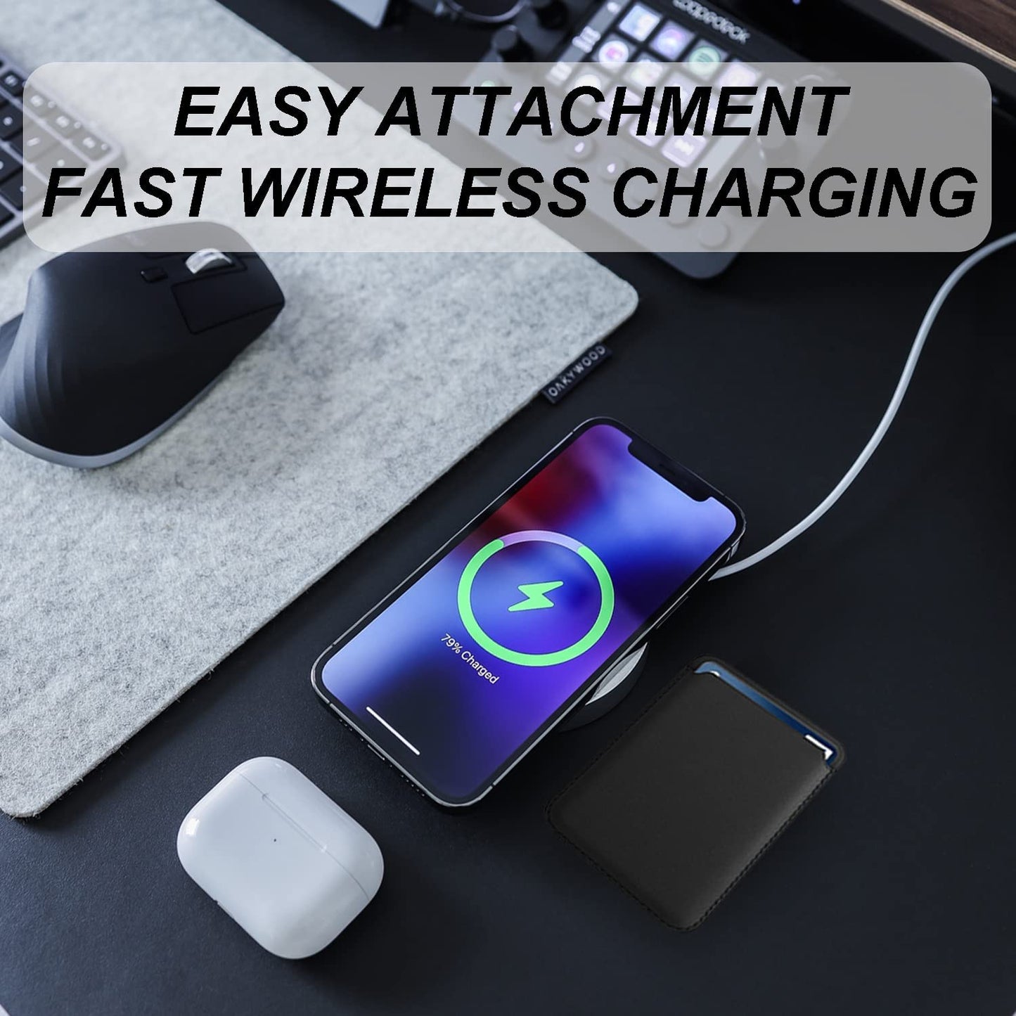 [2 Pack] Magnetic Card Holder Wallet for Iphone 14/13/12 Series with Magsafe, Leather Wallet for Iphone 14 Pro/Pro Max/Plus/14, Mag-Safe Wallet for Iphone 13 Pro/Pro Max/Mini/13/12 Series, Black Blue  iLodn   