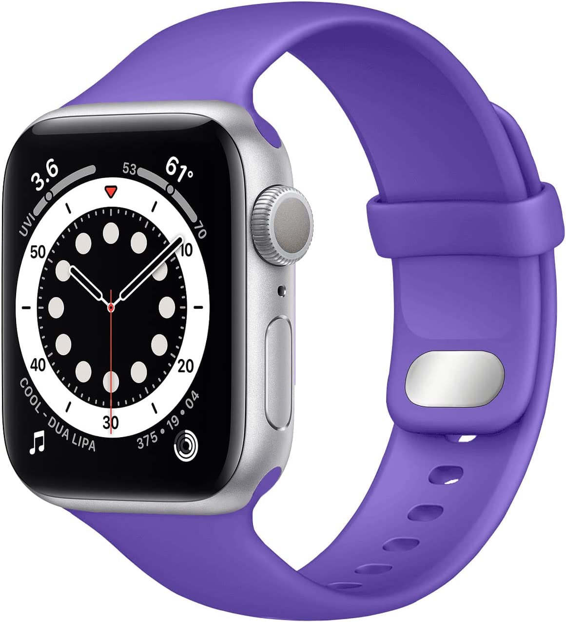 NUKELOLO Sport Band Compatible with Apple Watch Bands 38Mm 41Mm 40Mm 45Mm 44Mm 42Mm, Soft Silicone Replacement Strap Compatible for Iwatch Series SE 7 6 5 4 3 2 1 Women Men  NUKELOLO Purple 42mm/44mm/45mm 