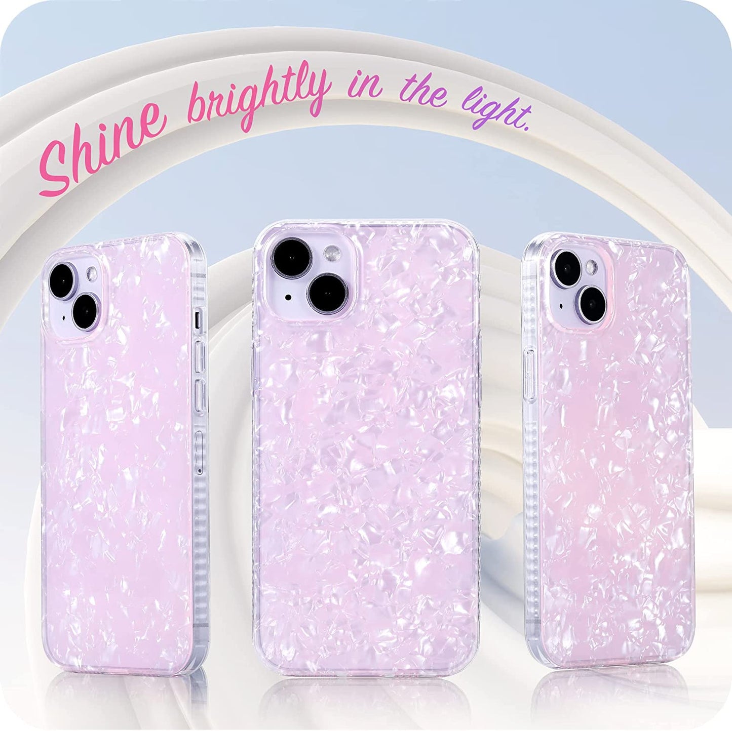 LONLI - for Iphone 14 (6.1") - Pink Pearl Tort Phone Case for Women - Just in Case Series  LONLI CO., LIMITED   