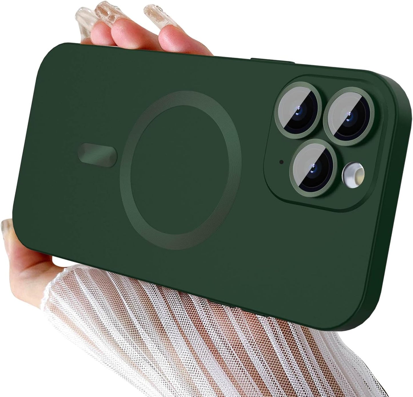 Womdakon Magnetic Case for Iphone 11 Pro Max Phone Case for Women, [Adaptation with Magsafe] Matte Luxury Soft Metallic Luster Design for Iphone 11 Pro Max 6.5'' with Camera Protector-Green  Womdakon   