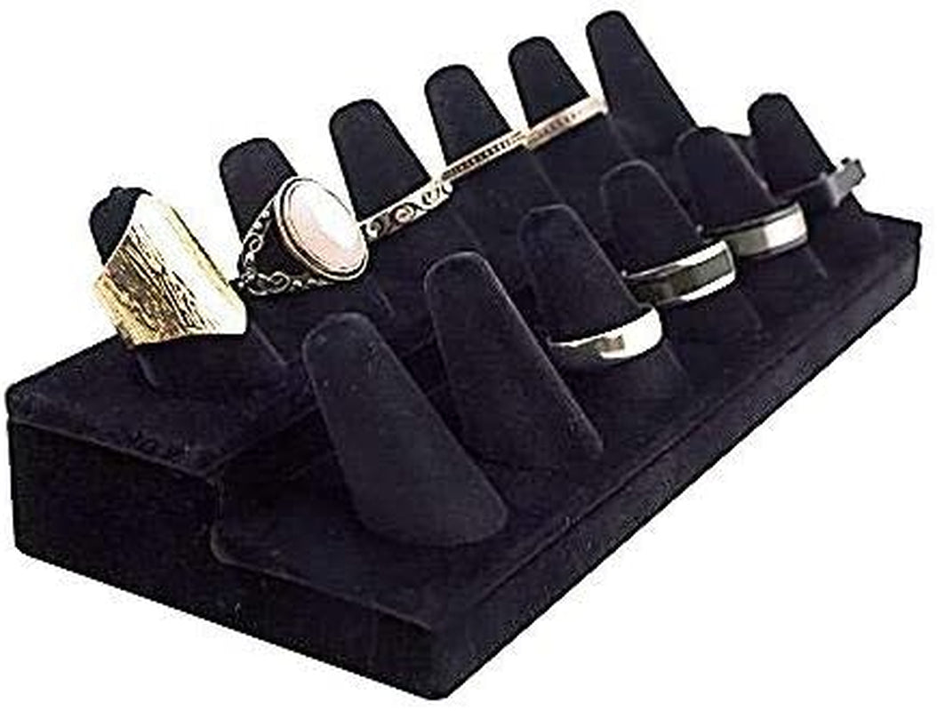 Tytroy Black Velvet 12 Finger Ring Showcase Counter Top Display  Tytroy   