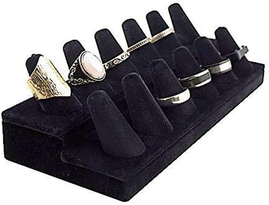 Tytroy Black Velvet 12 Finger Ring Showcase Counter Top Display  Tytroy   