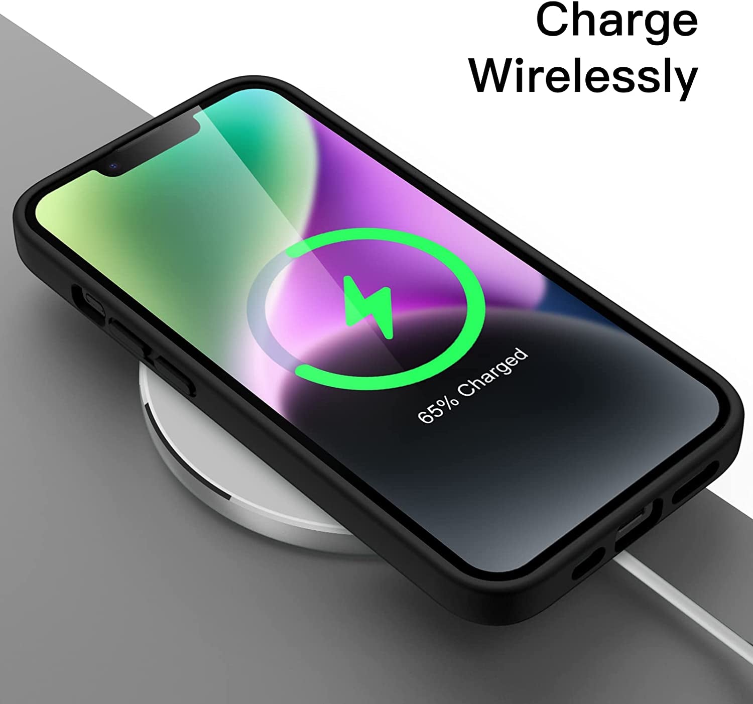 Jetech Silicone Case for Iphone 14 6.1-Inch, Silky-Soft Touch Full-Body Protective Phone Case, Shockproof Cover with Microfiber Lining (Black)  JETech   