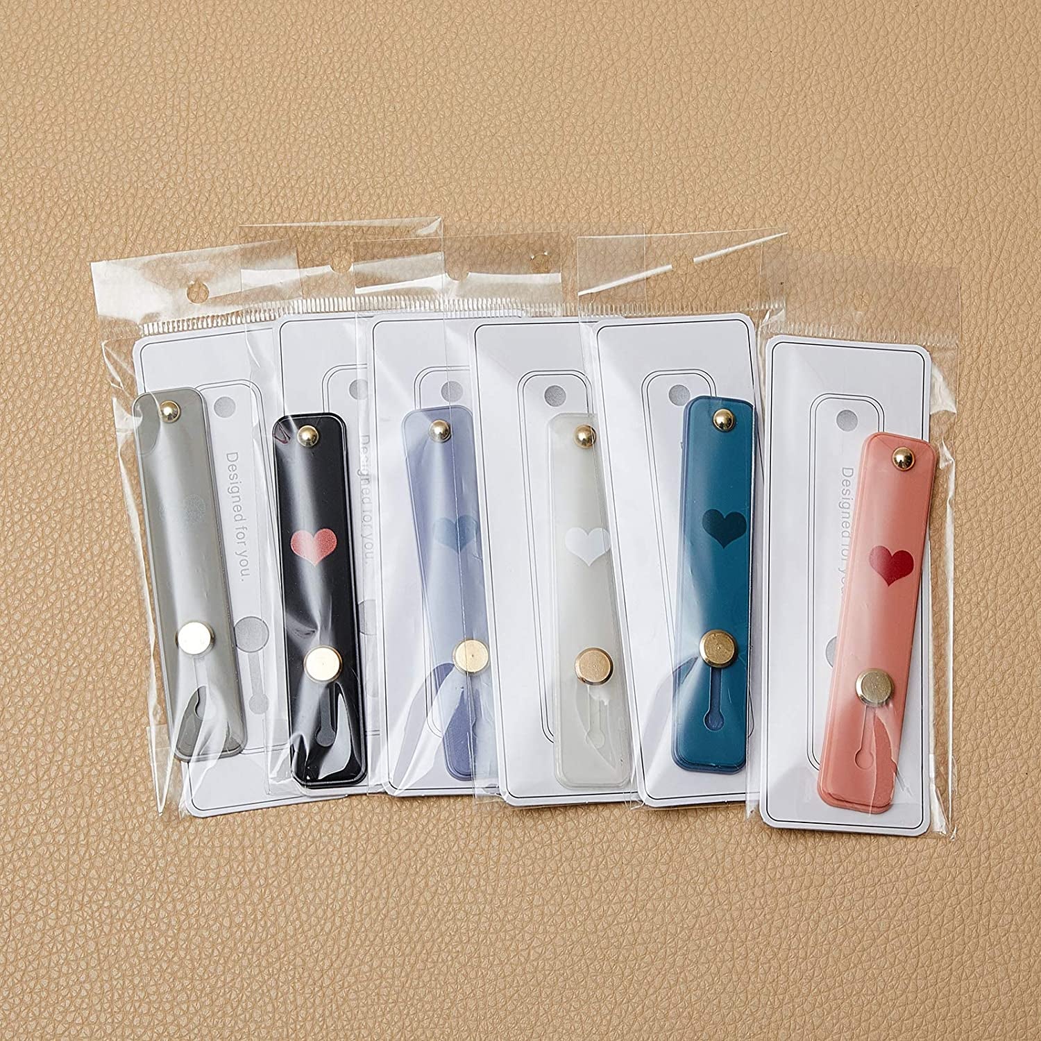 6 Pieces Phone Finger Grip Portable Telescopic Finger Strap Bracket Silicone Mobile Phone Ring Stand Phone Grip Finger Strap for Most Mobile Phones (Orange, Blue, Purple, Black, White, Gray)  Weewooday   