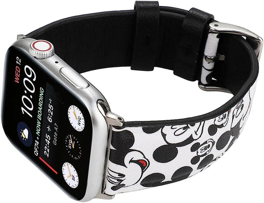 MIADEAL Cartoon Mouse Bands for Apple Watch, Genuine Leather, Fits Series Ultra 8 7 SE 6 5 4 3 Sizes 38Mm/40Mm/41Mm/42Mm/44Mm/45Mm/49Mm  MIADEAL   