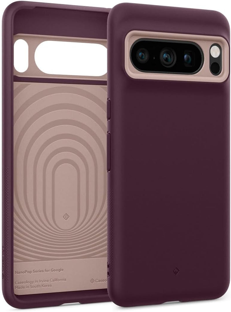 Caseology Nano Pop Silicone Case Compatible with Google Pixel 8 Pro Case 5G [Military Grade Drop Tested](2023) - Blueberry Navy  Spigen Burgundy Bean  